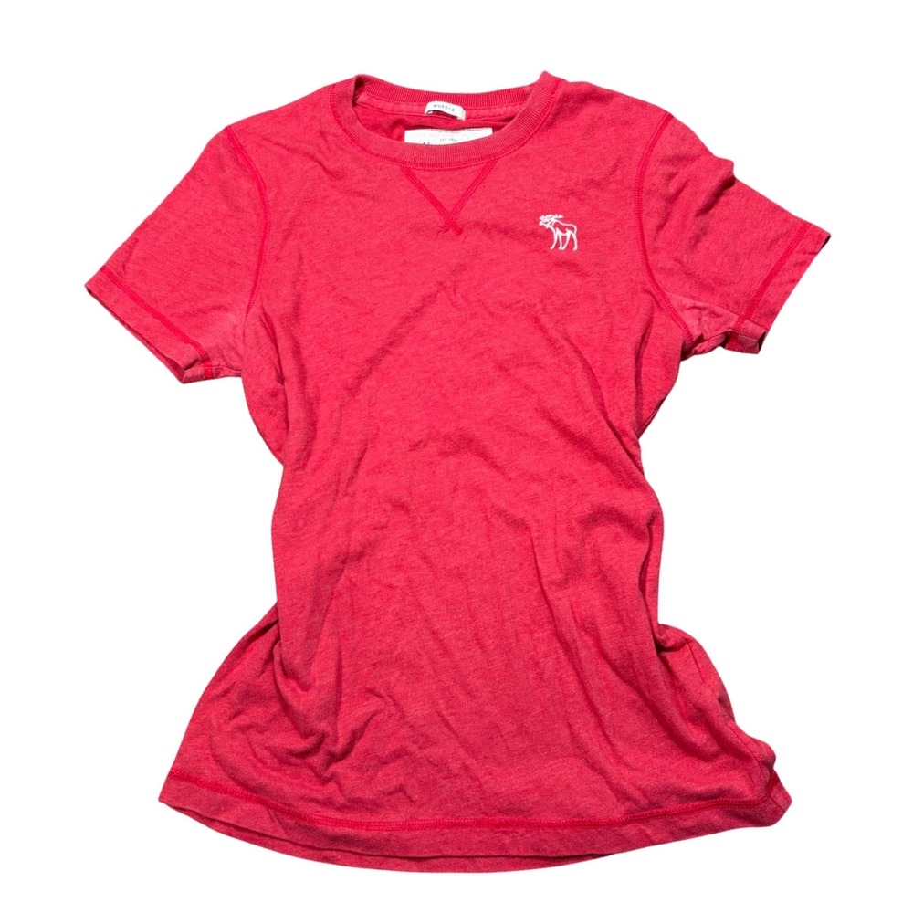 Y2K Bella Swan Abercrombie & Fitch Fit T-Shirt Red Heathered Moose Logo Medium